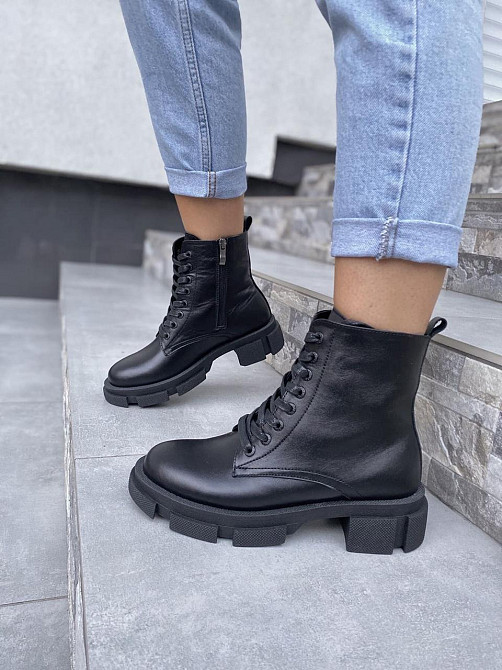 Жіночі черевики GREMMY чорні натуральна шкіра зима висота 13 см (4220) 36р.38р. Коломия - фото 7