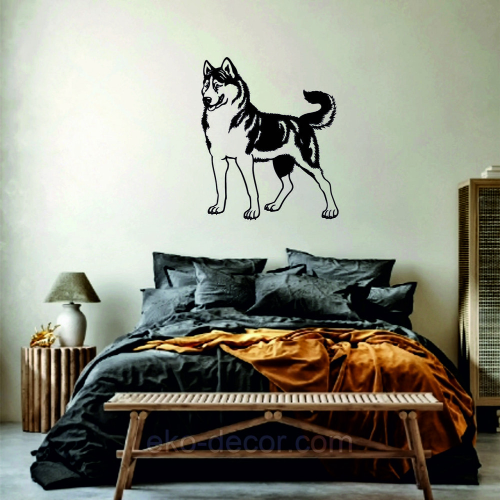 Декоративное настенное Панно «Хаска», Декор на стену 90*76 см, Черный Киев - изображение 2