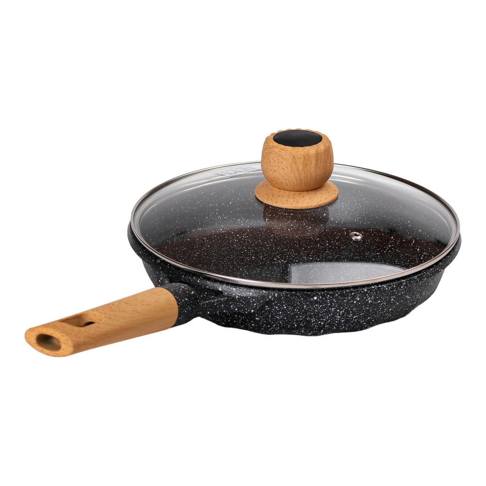 Мраморная алюминиевая сковорода с антипригарным покрытием Ø 24 см черная MGC HP-4-423B Киев - изображение 5