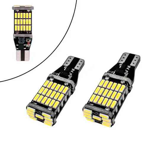 LED T15 W16W лампа в автомобіль 2шт, 45 SMD 4014, з обманкою Canbus, білий Вінниця