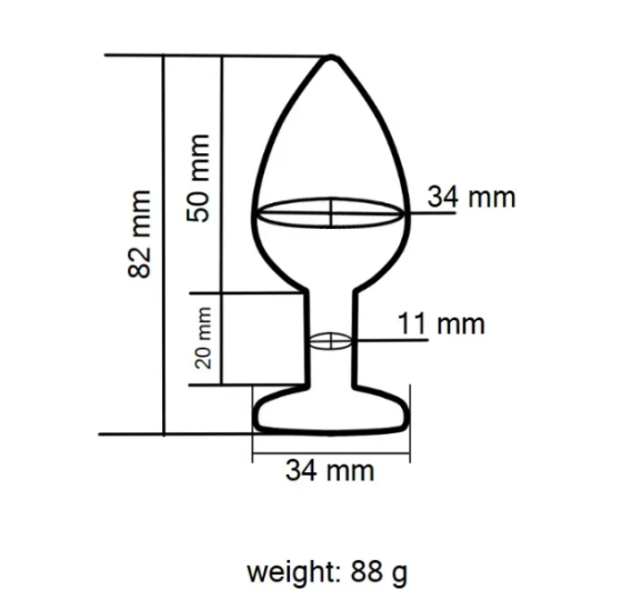 Анальна пробка із кристалом EGZO - Silver Round Plug Aqua size M Sex Aura Київ