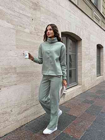 Жіночий стильний костюм двійка  ангора-кашемір. М'ятний, 50/52 Одеса