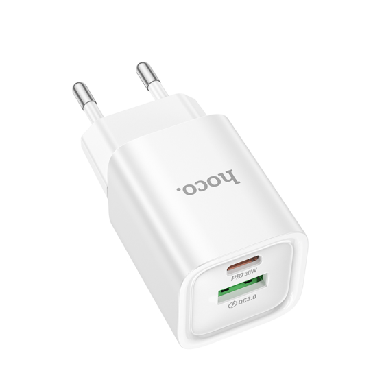 Мережевий зарядний пристрій HOCO C149A Charm PD30W+QC3.0 charger (EU) White Одеса