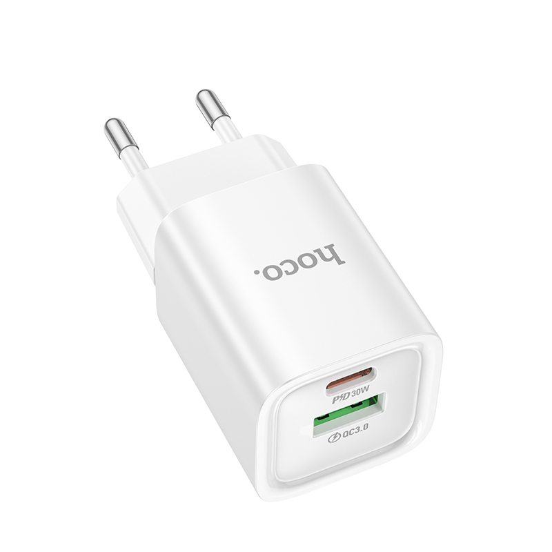 Сетевое зарядное устройство HOCO C149A Charm PD30W+QC3.0 charger (EU) White Одесса - изображение 4