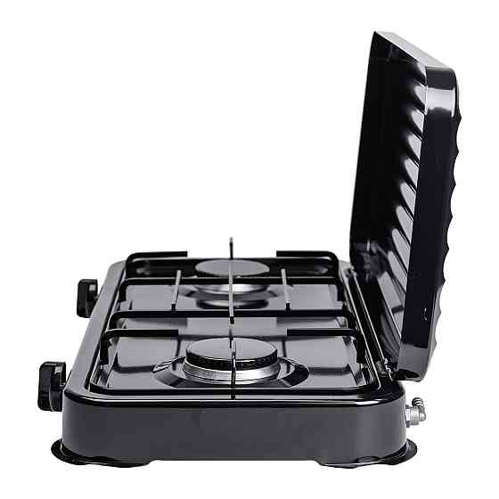 Настольная газовая плита на 2 конфорки 4.4 кВт мини газовая плита для баллонного газа Черная Sokany SK-6002 Киев