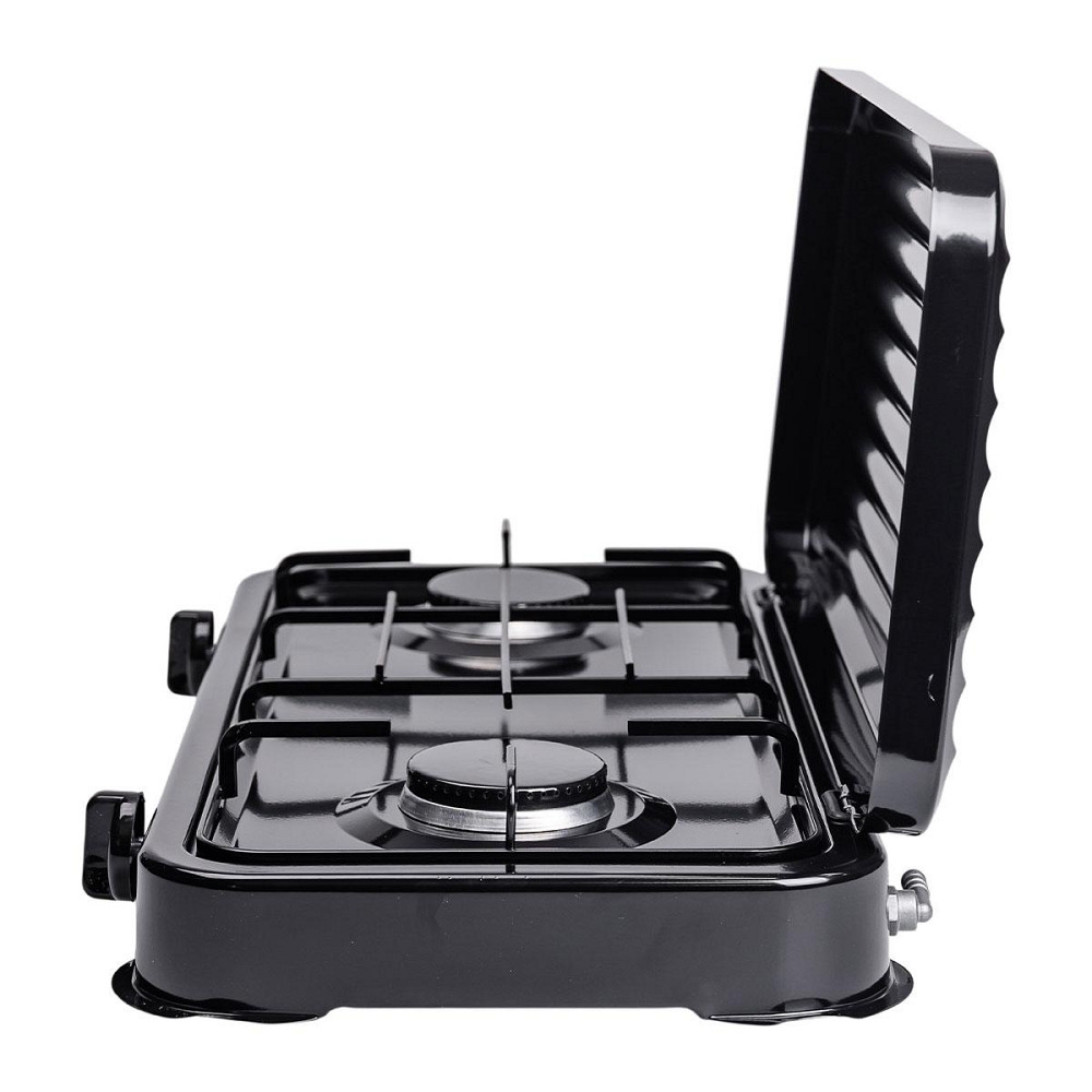 Настольная газовая плита на 2 конфорки 4.4 кВт мини газовая плита для баллонного газа Черная Sokany SK-6002 Киев - изображение 3