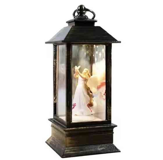 Новорічний LED ліхтар на батарейках без блискіток 