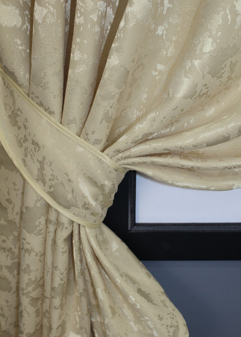 Комплект коротких штор VR-Textil Лен мрамор Pavliani ХО №1270ш 130х170 см 2 шт Бежевый (35-0112) Киев - изображение 3