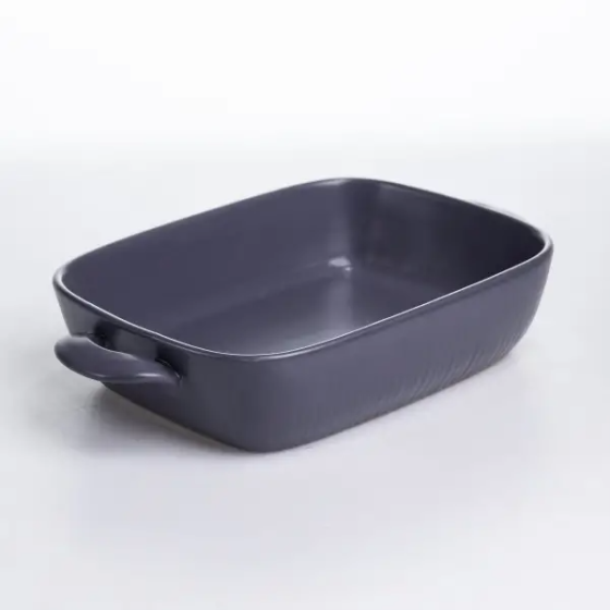 Форма для випікання фарфорова з ручками KS-644, прямокутна, 23х17х5 см, чорна Київ
