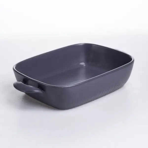 Форма для випікання фарфорова з ручками KS-644, прямокутна, 23х17х5 см, чорна Київ - фото 2