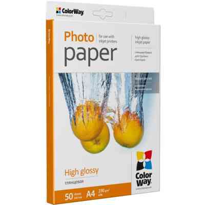 Фотобумага ColorWay A4 230г Glossy 50c (PG230050A4) Винница