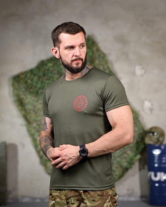 Тактическая потоотводящая футболка Смерть зачекає oliva РП7341 Одеса - фото 3