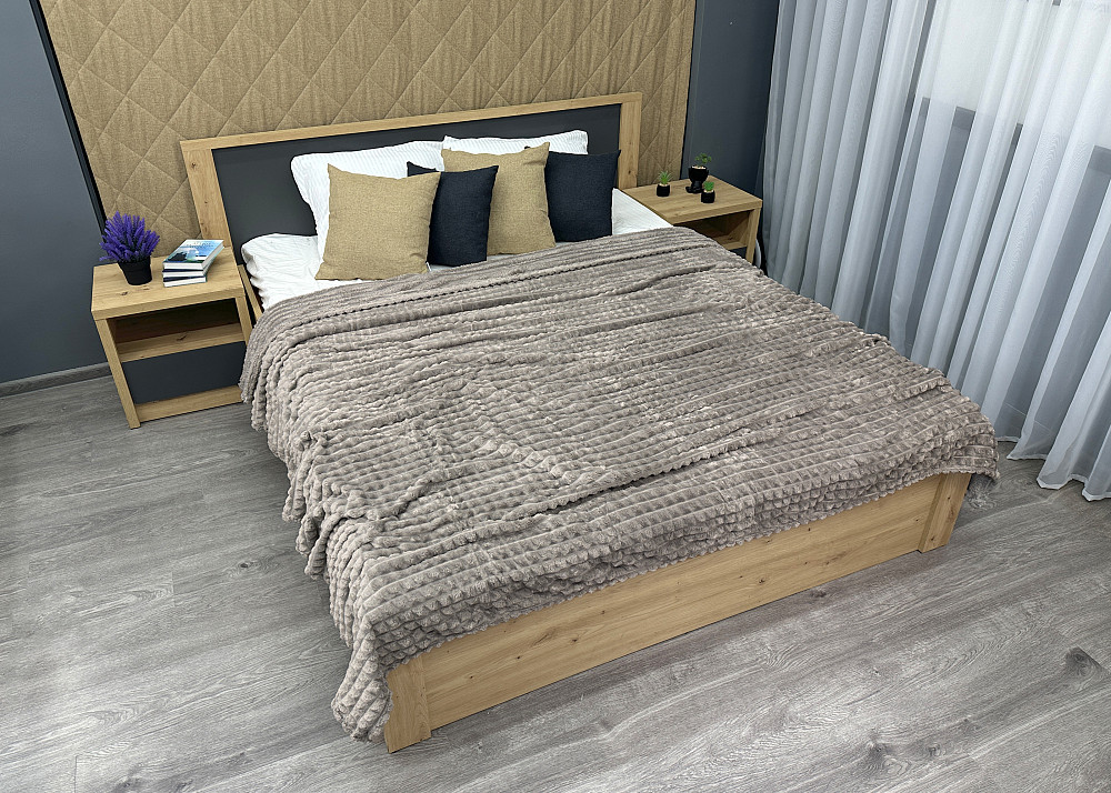 Плед-покривало Кубик 200х220 см (+-10см) Світло-сірий (87-228) Київ - фото 3