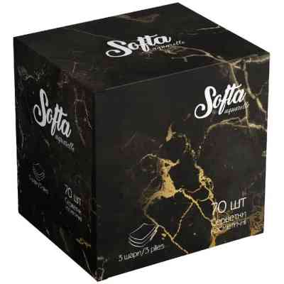 Серветки косметичні Chisto Softa Black 3 шари 70 шт. (4823098414391) Вінниця