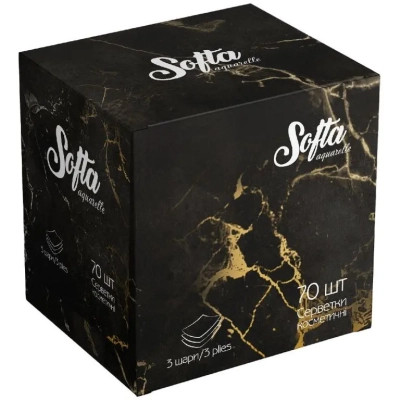 Серветки косметичні Chisto Softa Black 3 шари 70 шт. (4823098414391) Вінниця - фото 1