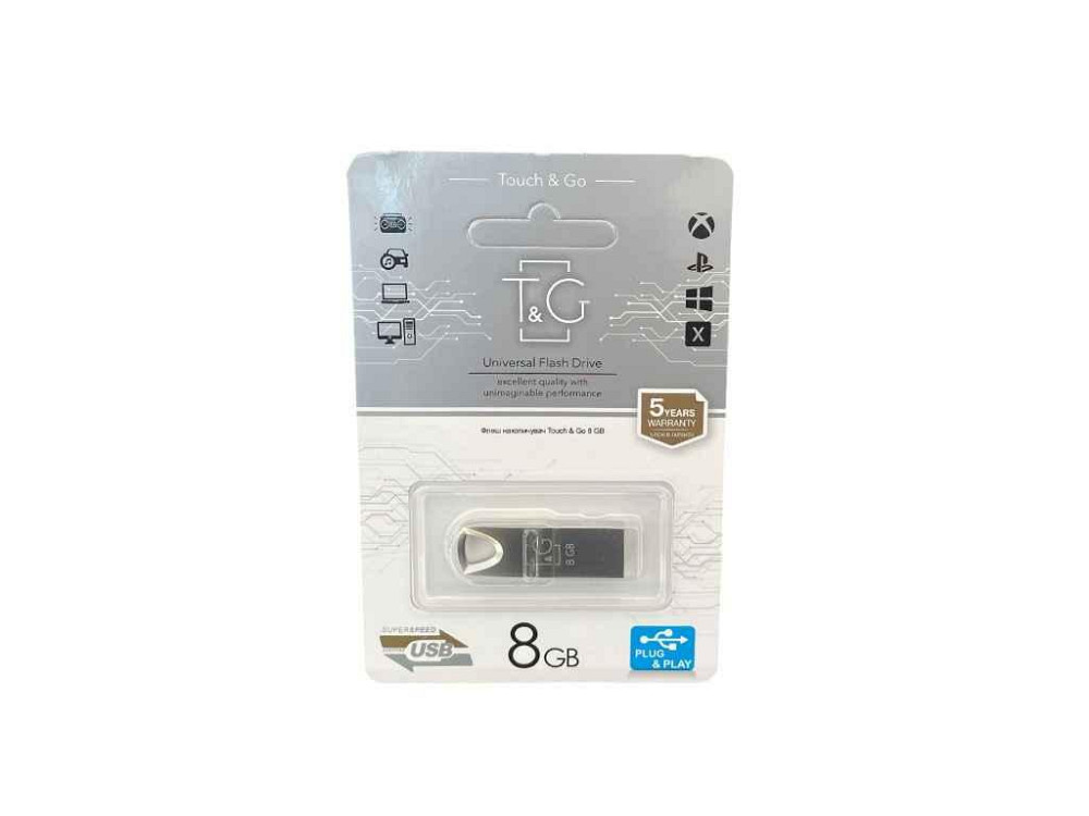 Флеш USB 8GB 2.0 Metal 117 Steel ТМ TG Київ - фото 1