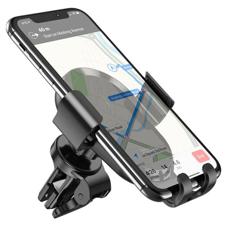 Автотримач для телефона з БЗП HOCO CA105 Guide three-axis linkage wireless charging car holder Black Київ - фото 13