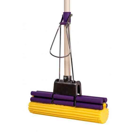 Швабра з подвійним віджимом "Умняшка" з металевою ручкою і м'якою губкою Харків