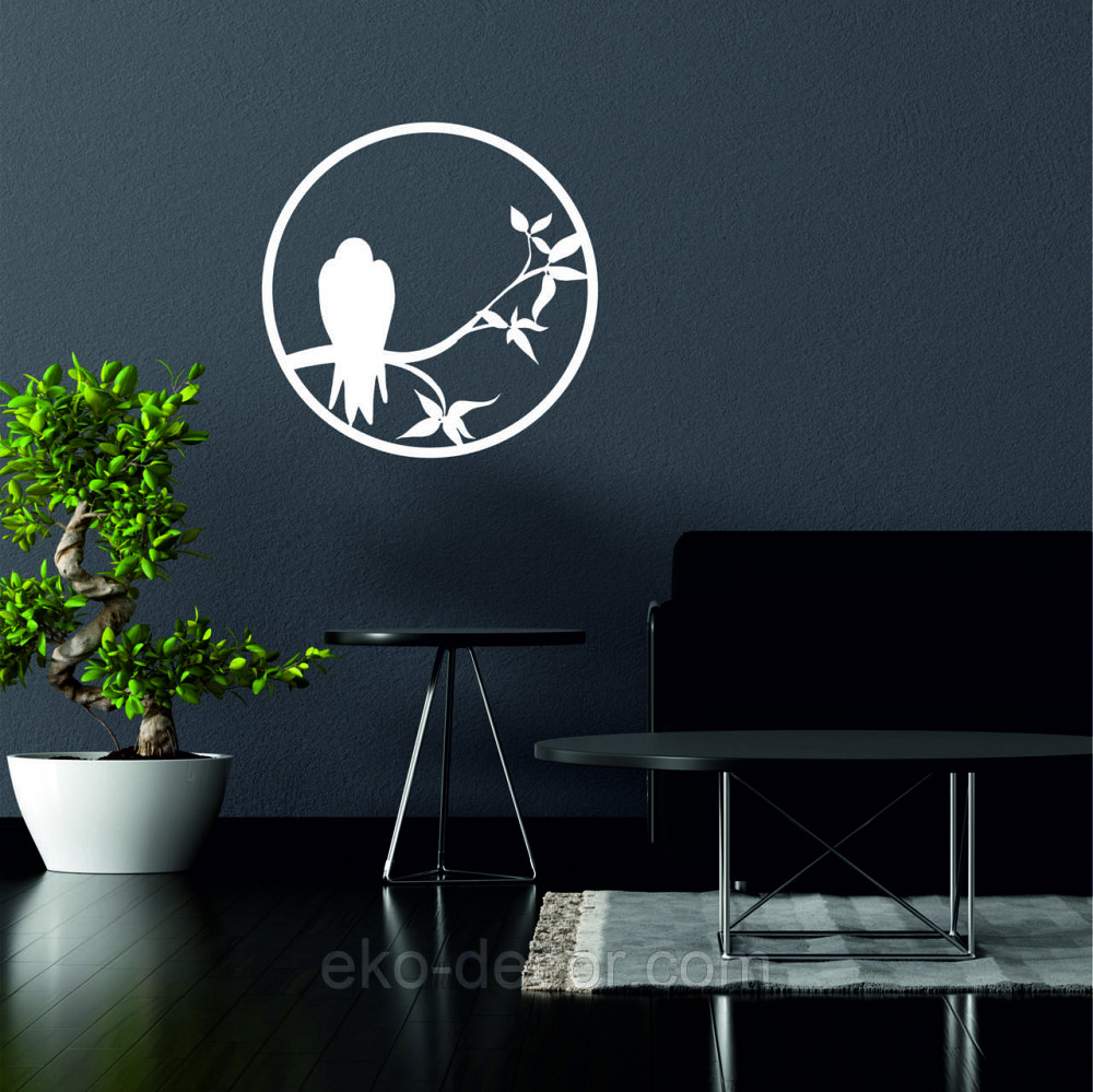 Декоративное настенное Панно «Ворон», Декор на стену 50*50 см, Белый Киев - изображение 3