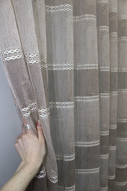 Тюль VR-Textil 1907т Flora Батист Білий з фіолетовим та салатовим 300х270 см (40-243) Київ - фото 2