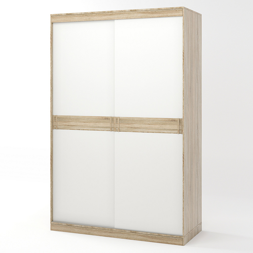 Шафа-купе Еверест Соната 1400 дводверна 140х60х217 дуб сонома+білий (DTM-2395) Дніпро - фото 2