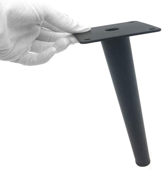 Ножки для мебели Slanted 15 см черные конусные металлические 4 шт противоскользящие бесшумные для стола дивана Киев - изображение 4