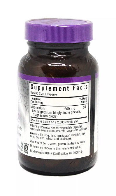 Магній хелат (Chelated magnesium) 200 мг 120 капсул Київ - фото 2