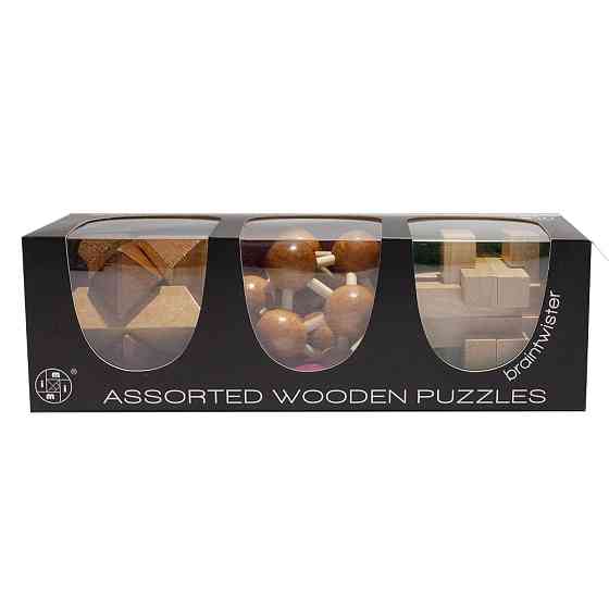 Набір з 3 дерев'яних головоломок-антистресів різного рівня складності Рівне