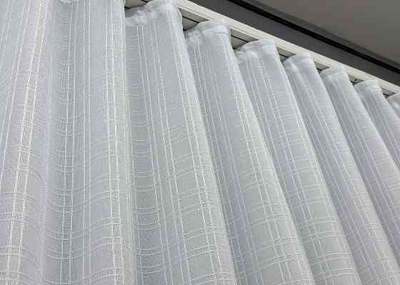 Тюль-штора з льону колір холодний білий 1149т Київ