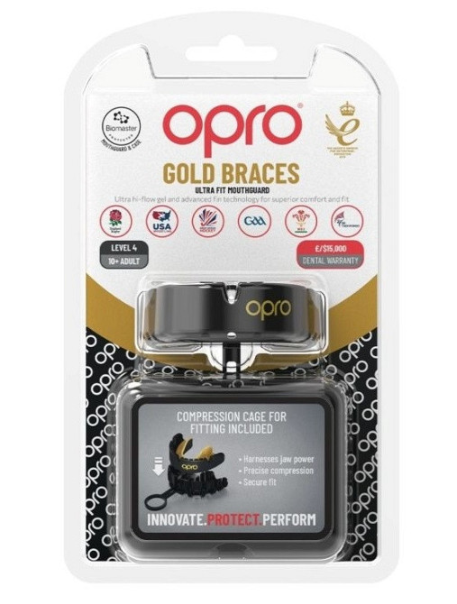 Капа OPRO Gold Braces під брекети доросла (вік 11+) Blackl/Gold (art.102506001) Каменское - изображение 10