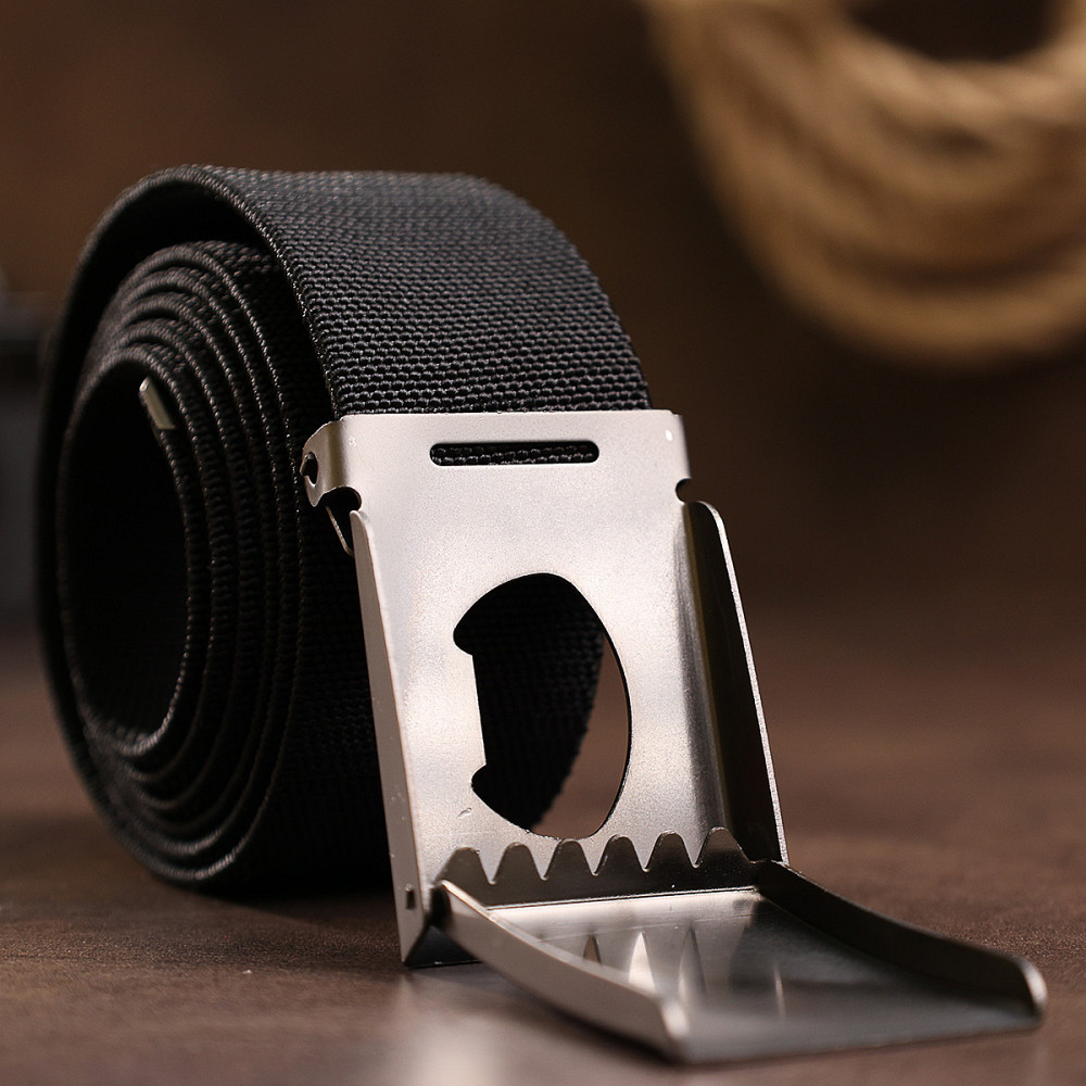 Текстильный ремень для мужчин Vintage 20579 Черный Киев - изображение 9