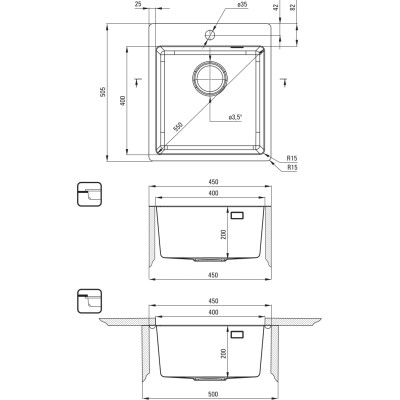 Мийка кухонна Deante Olfato ZPO_D10A + зміш. BQO_D72M (ZPOED10A) Вінниця - фото 5