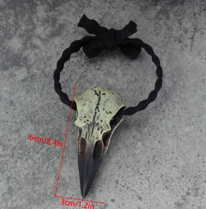 Стиль викингов, этно, Винтажная резинка для волос с черепом ворона. Киев - изображение 4