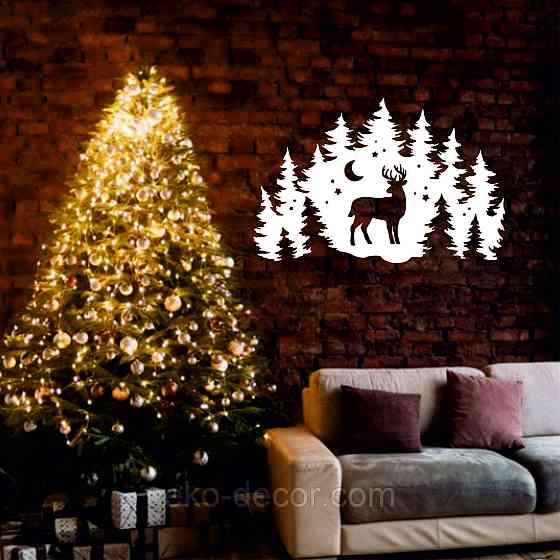 Декоративное настенное Панно «Новый год», Декор на стену 50*32 см, Белый Киев