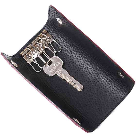 Добротна шкіряна ключниця Shvigel 16532 Бордовий Київ