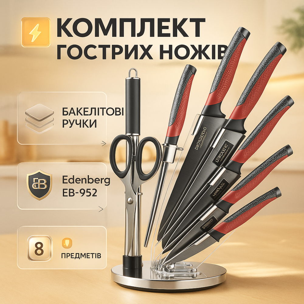 Набор хороших качественных кухонных ножей, Эксклюзивные кухонные ножи, Набор ножей для кулинарных задач VZ-36 Львов - изображение 10