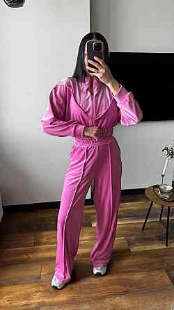 Женский плюшевый костюм тройка: кофта топ и штаны велюр Барби, 44/46 Одесса