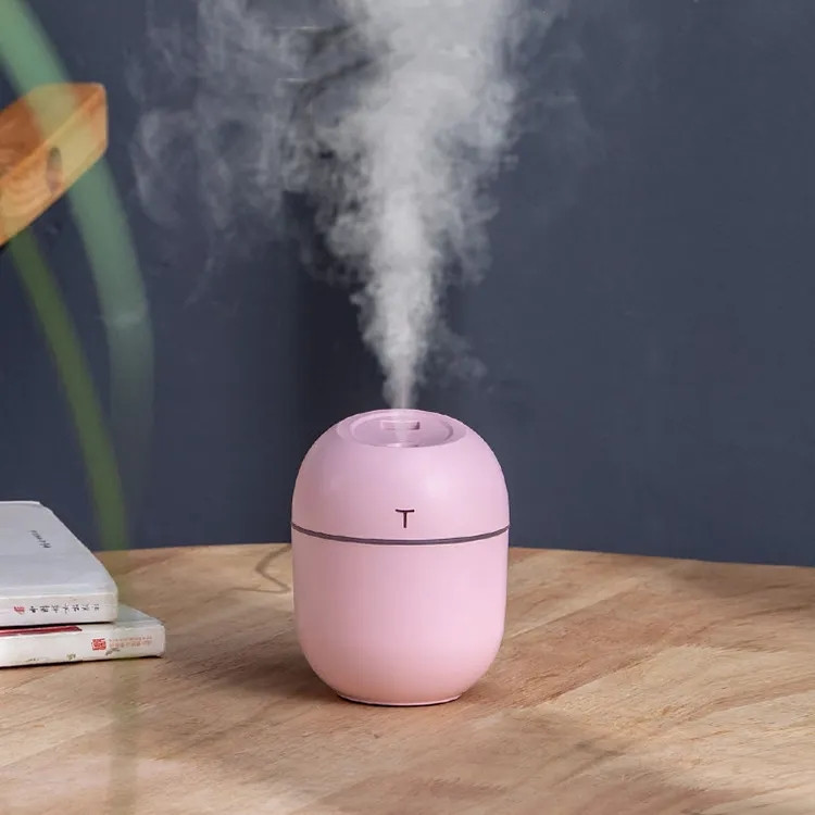 Портативний ультразвуковий зволожувач повітря 220 мл рожевий Київ - фото 1