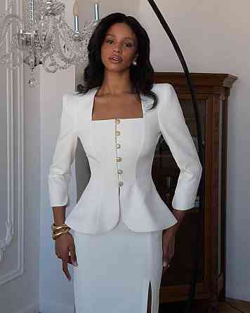 Женский стильный привлекательный костюм двойника Молочный, 42/44 Одесса