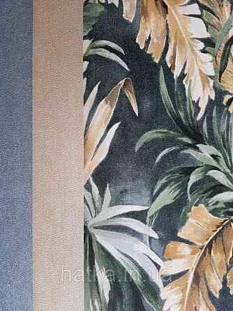 Шпалери флізелінові еко Decoprint Essentials EE22530 листя пальми банана папороть зелені коричневі Київ