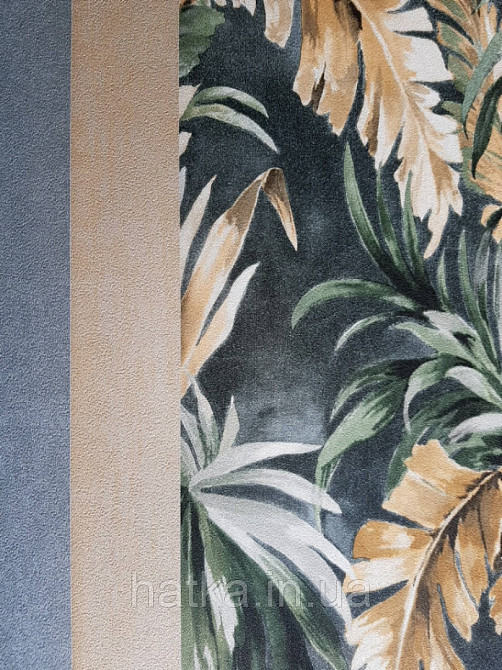 Обои флизелиновые эко Decoprint Essentials EE22530 листья пальмы банана папоротник зеленые коричневые Киев - изображение 2