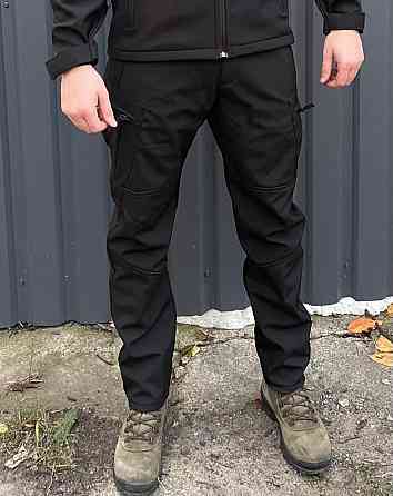 Тактические теплые штаны Softshell Черный XL Винница