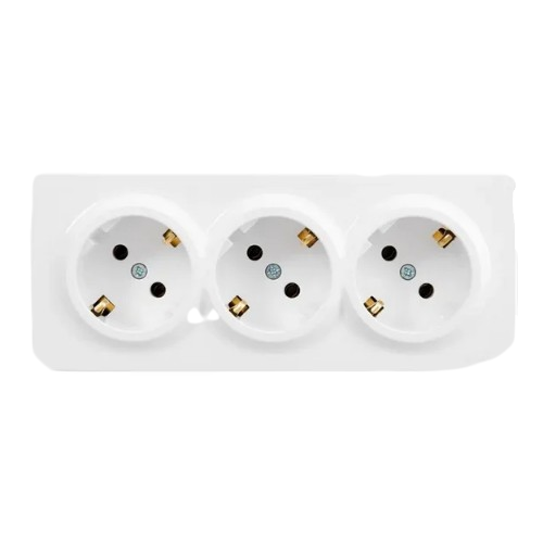 LETO білий Розетка зовнішня 3-а із заземленням Лезард Житомир