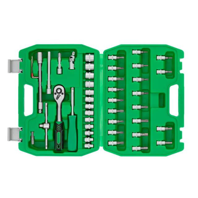 Набір інструментів INTERTOOL ET-6046SP 46 од., 1/4" - ключі, головки, тріскачка в одному наборі Львів - фото 1