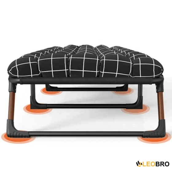 Розкладачка з подушкою LEOBRO FB-S04-PP чорний з білим | Складане ліжко 193×68 см Київ
