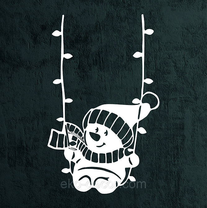 Декоративное настенное Панно «Снеговик», Декор на стену 110*68 см, Белый Киев - изображение 6