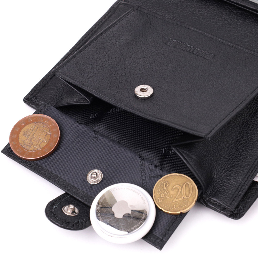 Чоловічий шкіряний гаманець з блоком для документів, чорний (ST Leather) Київ - фото 19