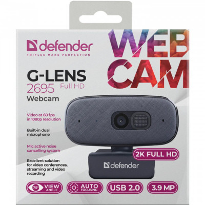 Веб-камера Defender G-lens 2695 FullHD 2K 1520p Black (63195) Винница - изображение 8