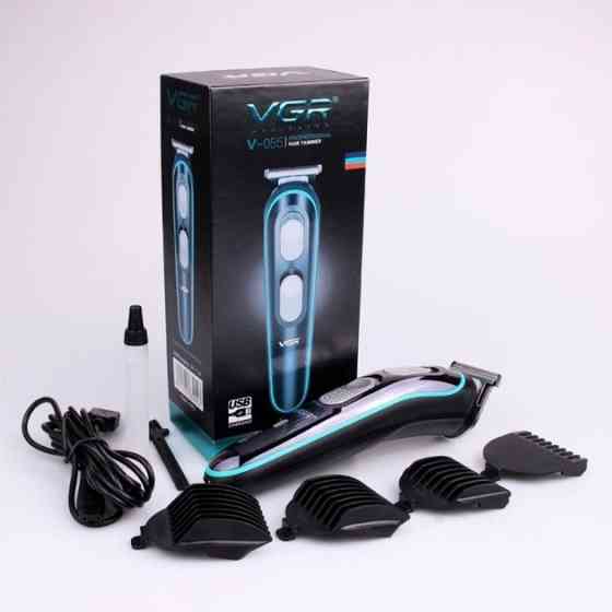 Перукарська машинка акумуляторна професійна VGR V-055, Професійна машинка для стрижки волосся в салон DG-18 Київ