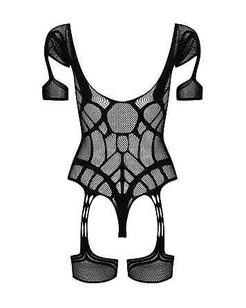 (SALE) Нейлоновий бодістокінг з імітацією гартер Obsessive Bodystocking G334 S/M/L, black, з доступом Sex Aura Київ